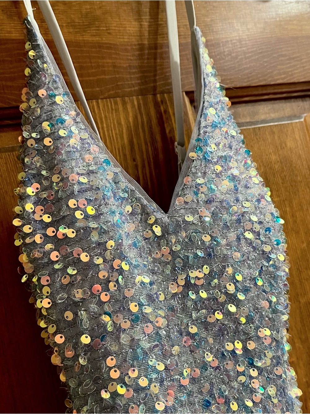 Long Blue Sequin Dress